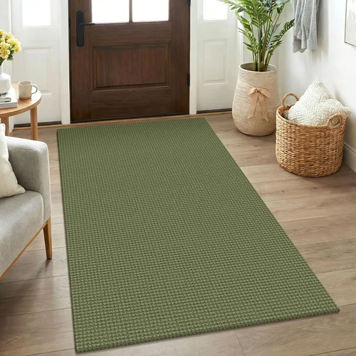 Vista 155 de KOZYFLY - Tapete para puerta de interior, lavable, pequeña, antideslizante, con respaldo de goma, felpudo de algodón para el hogar, color negro