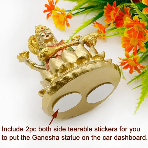 Vista 7 de alikiki Estatua de la diosa hindú Saraswati – 4.4 pulgadas de alto, escultura de ídolo de Saraswati, regalos para el templo indio Mandir Pooja