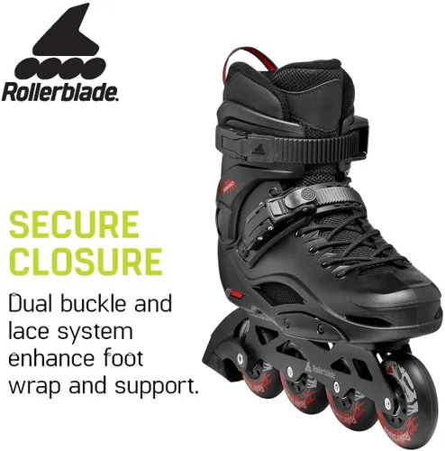 Vista 3 de Rollerblade RB 80 Patín urbano en línea para hombre, negro y rojo