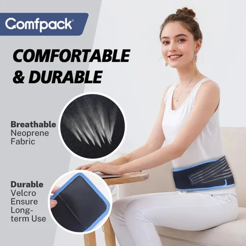Vista 6 de Bolsa de hielo para alivio del dolor de espalda, elegible para FSA, 2 paquetes de envoltura reutilizable para la espalda baja, terapia de frío