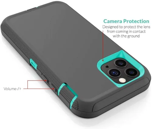 Vista 4 de Funda Defender diseñada para iPhone 13 Pro Max, funda protectora híbrida a prueba de golpes, funda rígida de doble capa compatible con iPhone 13 Pro