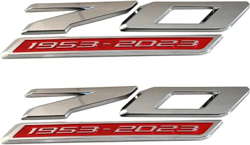 Vista 6 de 2 unidades de emblemas laterales 3D de 70 aniversario, repuesto para C8 Corvette 2020-2024, original GM 70 aniversario (negro, rojo)