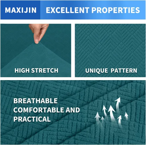 Vista 49 de MAXIJIN 2 piezas de fundas para silla con brazos, funda para silla de sofá para sala de estar, funda elástica para perros para una silla con 1 cojín