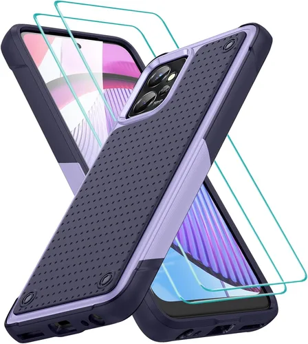 Vista 20 de Jeylly Funda para Motorola G Power 5G (2023) con 2PCS protectores de pantalla de vidrio, protección resistente de plástico duro+parachoques