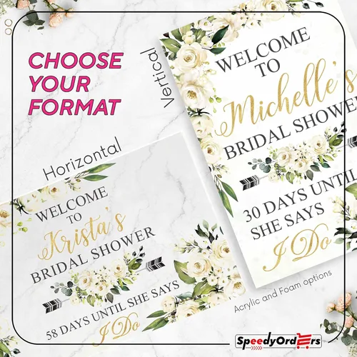 Vista 6 de Letrero de bienvenida para despedida de soltera con texto en inglés "Boho Bridal Show" - Letrero de bienvenida personalizado para despedida