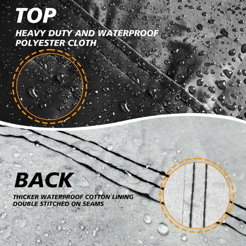 Vista 4 de Funda impermeable para motocicleta, forro polar de algodón y tela de poliéster resistente, resistente a los arañazos y a la intemperie