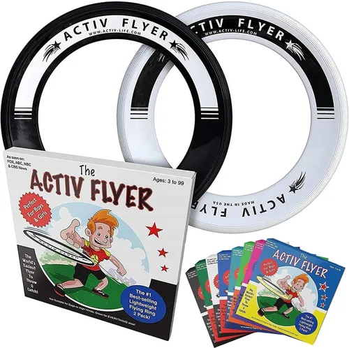 Vista 6 de Activ Life Kid’s Flying Rings (2 Pack) They Fly Straight & Don’t Hurt, 80% Lighter Than Standard Rings - Replace Screen Time with Healthy Family Fun