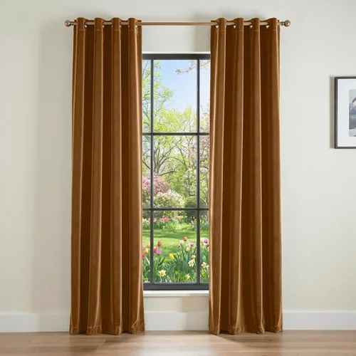 Vista 14 de Lazzzy Cortina opaca de terciopelo azul con aislamiento térmico para dormitorio, sala de estar, oscurecimiento de privacidad, cortinas de terciopelo