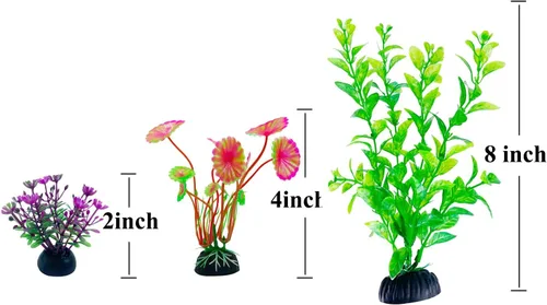 Vista 2 de Accesorios de decoración de plantas de acuario de plástico, planta de decoración de peceras artificiales, 10