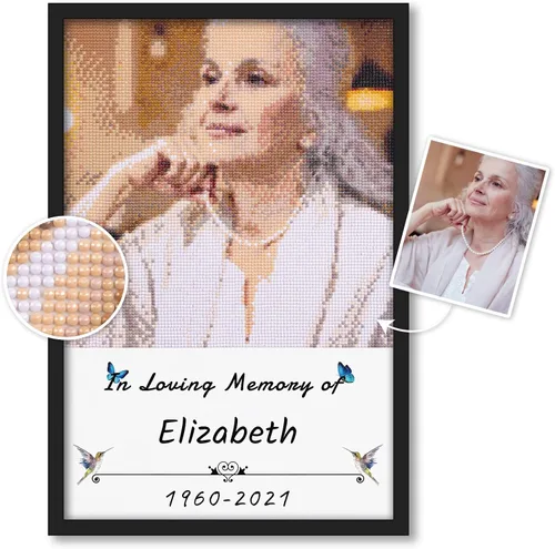 Vista 11 de Kits de pintura de diamantes personalizados para adultos, arte de diamantes con foto personalizada, imagen privada personalizada, decoración
