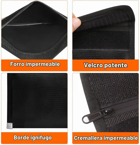 Vista 7 de Bolsa de dinero ignífuga para dinero en efectivo, paquete de 2, pequeña negro (Black X 2)