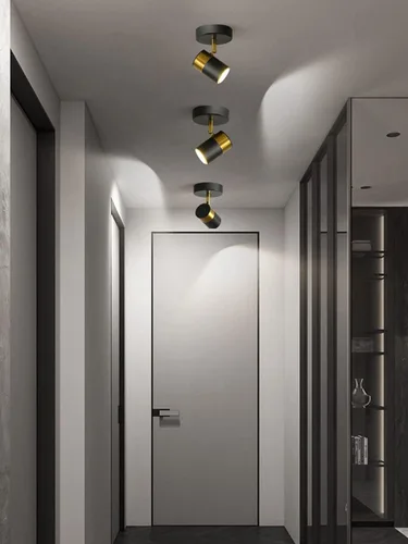 Vista 4 de EFINEHOME Kit de iluminación LED de riel - Pequeño foco de pared direccional, lámpara de techo empotrada para pasillo, dormitorio, oficina, luz