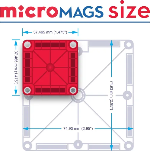 Vista 9 de MAGNA-TILES microMAGS 70-Piece Deluxe Magnetic Construction Set, The Original Magnetic Building