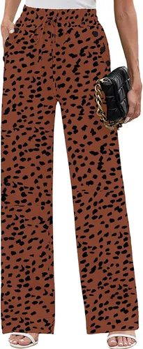 Vista 52 de Heymoments Wide Leg Pant for Women High Waist Trouser A01-negro