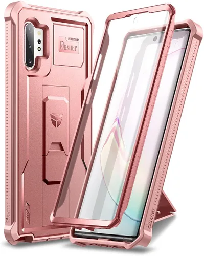 Vista 10 de Dexnor Funda para Samsung Galaxy Note 10+ Plus, [protector de pantalla y soporte integrados] Protección de grado militar de servicio pesado a prueba