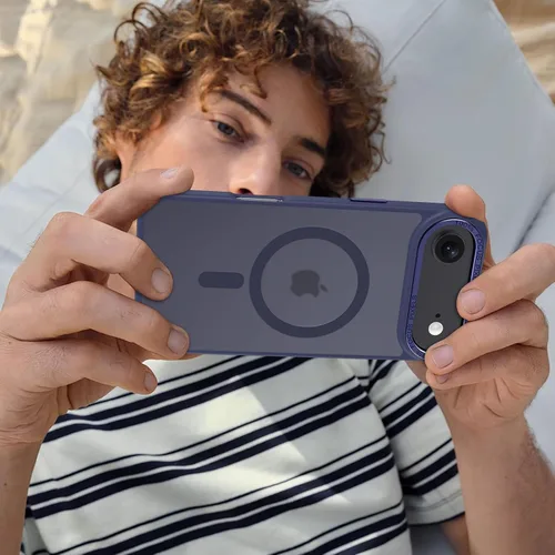 Vista 1155 de Anuck - Funda magnética para iPhone 11 compatible con MagSafe, carcasa trasera mate translúcida dura, borde de TPU, delgada, resistente a impactos