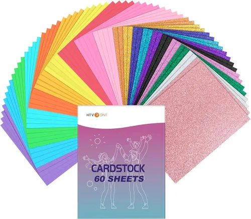 Vista 8 de 40 hojas de cartulina con purpurina HTVRONT de 300GSM - 13 colores de cartulina con purpurina, papel de cubierta de 110lb A4, cartulinas gruesas