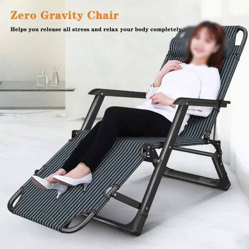 Vista 2 de Comfortable and Stable Heavy Duty Folding Chair Zero Gravity,Sun Lounger Recliner Reclining Deck Chairs Waterproof and Adjustable for Beach Patio G