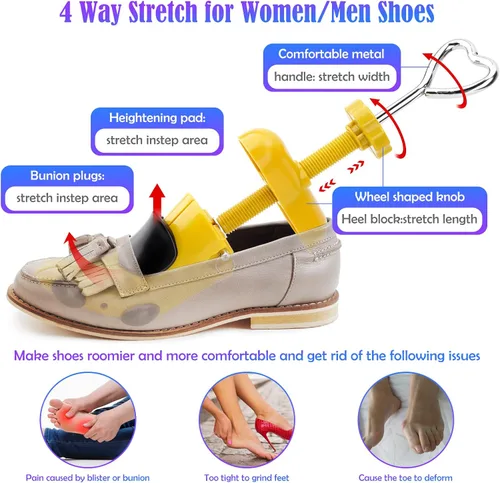 Vista 3 de WMHLXDKJ Shoe Stretcher Women Men,4-way Shoe Widener Shoe Tree,Adjustable Shoe Stretcher Wide Feet,Replaceable Shoe Expander.