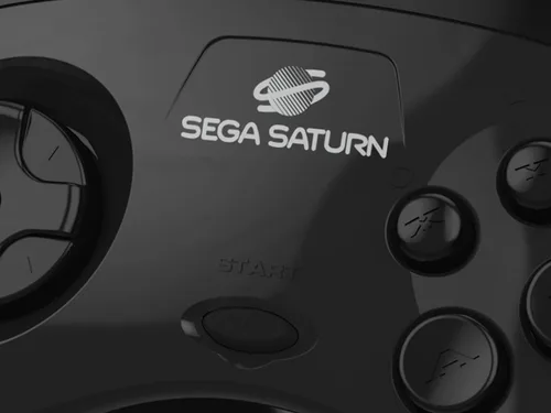 Vista 4 de Retro-Bit Controlador USB oficial Sega Saturn (modelo 2) para Sega Genesis Mini, PS3, PC, Mac, Steam, Switch - Puerto USB (negro)
