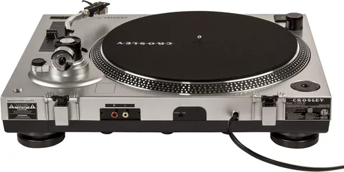Vista 9 de Reproductor de Tocadiscos con Correa de Tracción Crosley C100A-SI con Contrapeso Ajustable, Plata