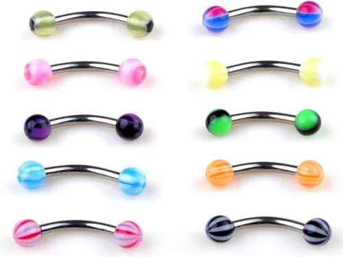 Vista 8 de 110 piezas de piercing para el cuerpo: cejas, ombligo, vientre, lengua, labio, 22 tipos de piercings