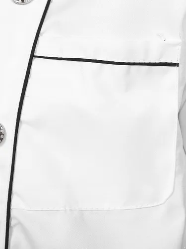 Vista 5 de YOOJOO Abrigo de chef unisex para hombre, chaqueta de chef de manga larga para restaurante, cocina, uniforme de chef