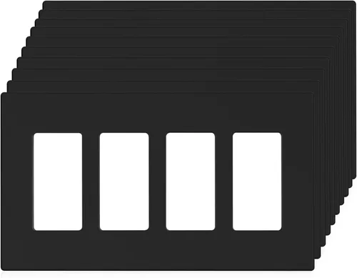 Vista 53 de ELEGRP Placas decorativas de pared sin tornillos, de tamaño mediano, cubierta termoplástica irrompible para interruptor de salida de receptáculo