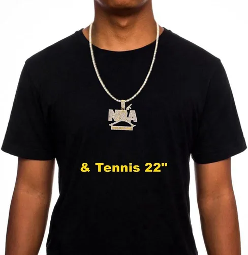 Vista 7 de Cadenas colgantes para hombre HH Bling Empire Iced Out Nba Youngboy de plata y oro. Collares de zapatos deportivos de diamante que nunca se rompe