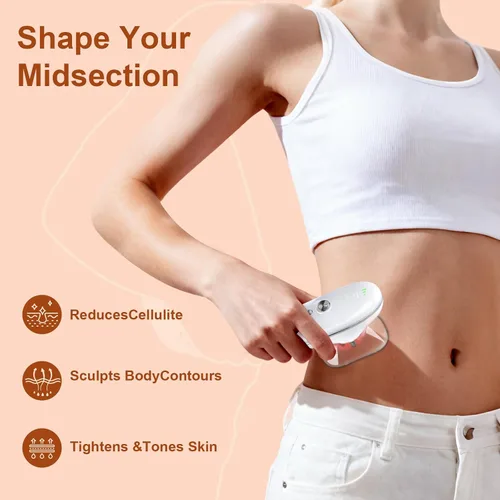 Vista 6 de 5-in-1 Electric Body Sculpting Massager - Red Blue LED Light Therapy & Microcurrent Tool with Oval/Round Suction Cups for Face & Body Tightening