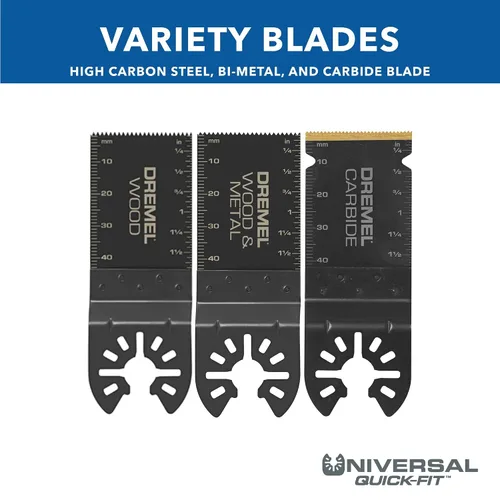 Vista 2 de Dremel MM488B - Paquete variado de cuchillas oscilantes multiherramienta, hojas de sierra universales de corte empotrado
