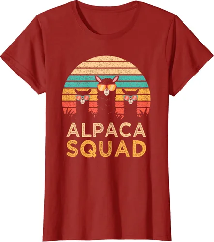 Vista 70 de Divertidas gafas de sol de escuadrón de alpaca Cool Alpacas Vintage Gift T-Shirt, Negro, S