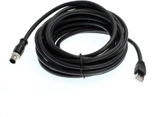 Vista 5 de HangTon - Cable Ethernet M12, código D, 4 pines a RJ45 Cat6, blindado, impermeable, flexible, cable de red para bus de campo, PLC, sensor Vison, 3.3