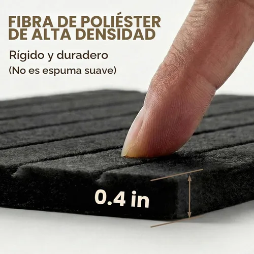 Vista 4 de Paquete de 10 paneles acústicos grandes de 48 x 24 x 0.38 pulgadas, paneles de pared autoadhesivos para amortiguar el sonido, paneles de pared Negro