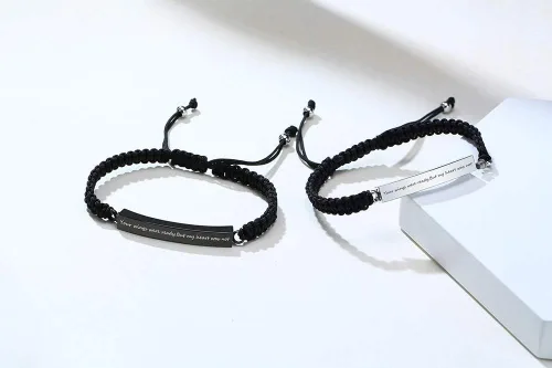 Vista 25 de Pulsera de urna personalizada para cenizas, recuerdos de joyería de cremación para mujeres y hombres, pulsera ajustable de cuerda tejida hecha a