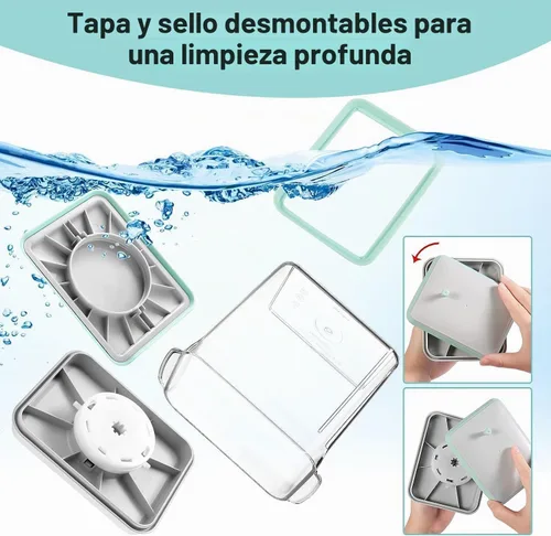 Vista 5 de Contenedor de fórmula para bebé dispensador de fórmula con raspador y cuchara, un botón, práctico contenedor de leche en polvo de 25.75 oz, sin BPA