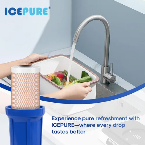 Vista 9 de ICEPURE Filtro de agua de carbón activado y KDF de gran capacidad de 4.5 x 20 pulgadas, filtración de metal pesado para toda la casa, filtro de agua