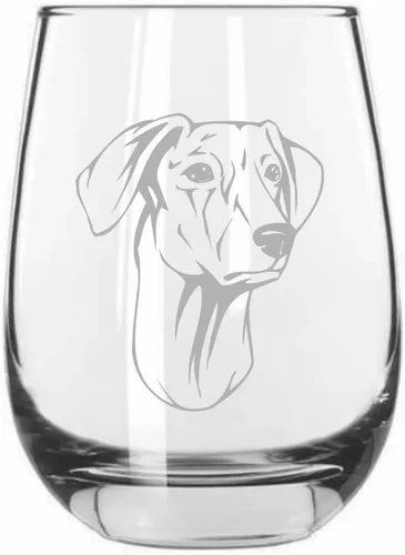 Vista 461 de Shar Pei (chino) - Vaso de vino sin tallo grabado para perro, 15.25 onzas