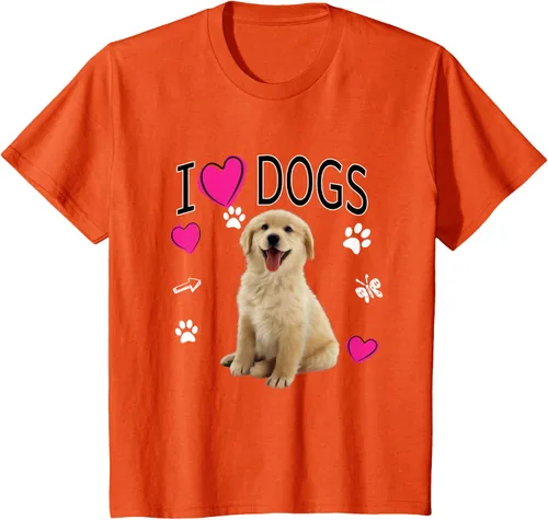 Vista 68 de Camiseta I Love Dogs - Camiseta Golden Labrador retriever, Azul Negro