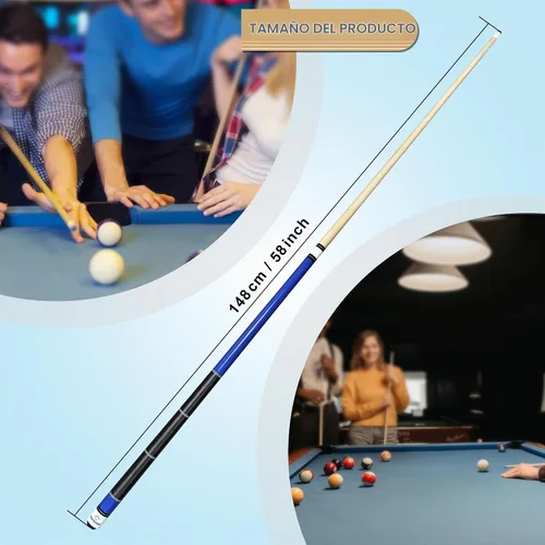 Vista 4 de HomeSeason 58 inch Pool Cue Stick Canadian Maple Wood 13mm Tip - 20oz Perfect for Precision Play, Low Deflection Pool Cue for Enhanced Accuracy