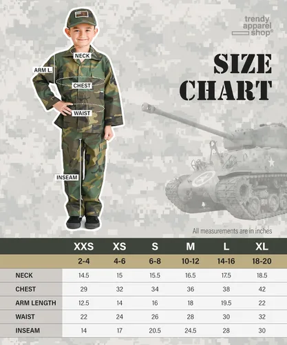 Vista 7 de Trendy Apparel Shop Vestido de batalla para niños, uniforme con estampado de camuflaje