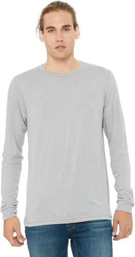 Vista 123 de Canvas Filmore 3501 - Camiseta de 4.2 onzas para hombre manga larga (1) Ceniza + (1) Jaspeado atlético