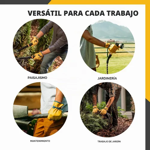Vista 5 de Wells Lamont Guantes de trabajo de cuero HydraHyde sin cordones para hombre