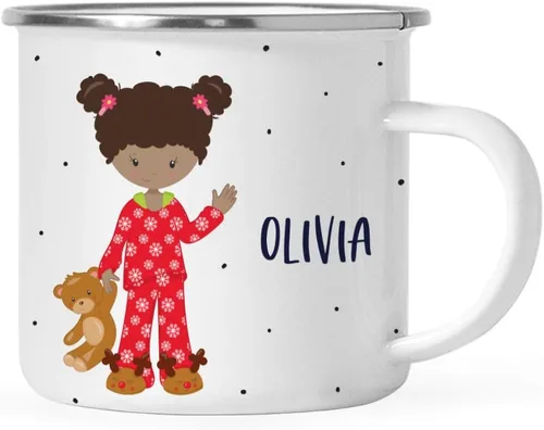 Vista 10 de Andaz Press Taza de café de acero inoxidable con nombre personalizado de 11 onzas para niños, 1 paquete, taza de Navidad personalizada