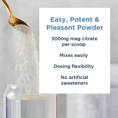 Vista 3 de Designs for Health MagCitrate Powder - 300 mg de citrato de magnesio en polvo para apoyar la calma + regularidad - Sin OMG, sin gluten, deliciosa