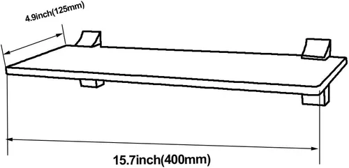 Vista 3 de XVL Estante de cristal de baño de 15,5 pulgadas, níquel cepillado GS3003L
