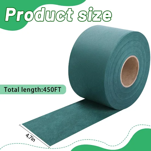 Vista 2 de Envolturas protectoras de árbol más grandes de 4.7 x 450 pies, protector verde anticongelante para tronco de árbol de invierno, cubierta