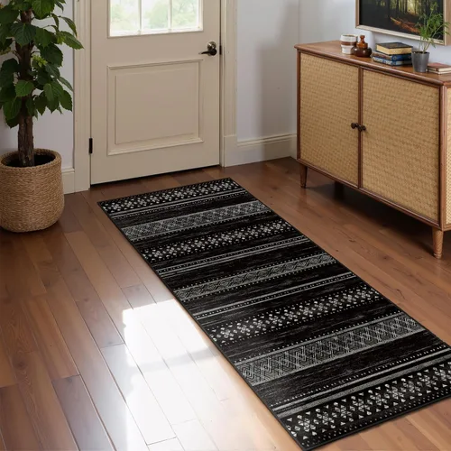 Vista 30 de BESTSWEETIE Alfombras de área de 2 x 3 pies para sala de estar, lavables, marroquíes, rústicas, geométricas neutrales, de pelo bajo