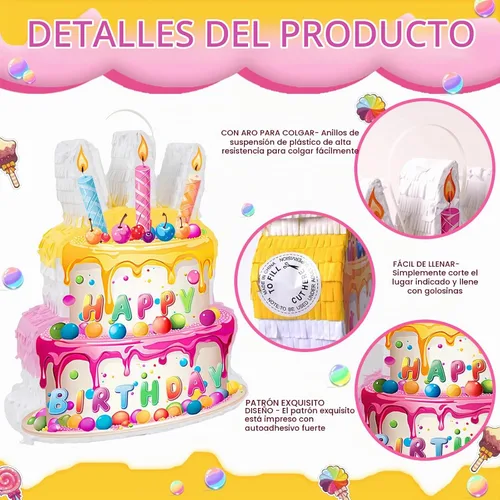Vista 3 de JOARHONAL - Piñata para pastel de cumpleaños, con vendaje y murciélago, decoración de juegos de fiesta de cumpleaños