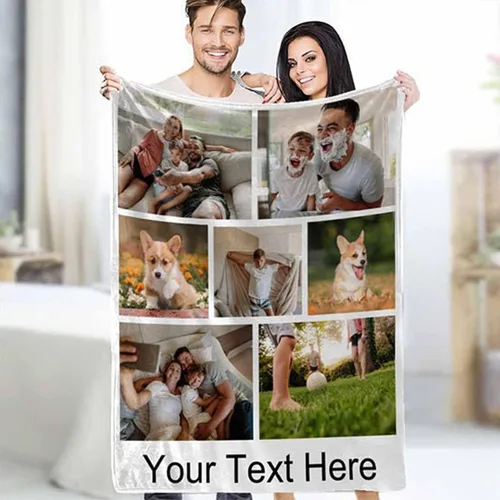 Vista 15 de Mantas personalizadas con fotos, mantas personalizadas con imágenes para mamá, adultos, bebés, padres, amigos, amantes, perros, mascotas